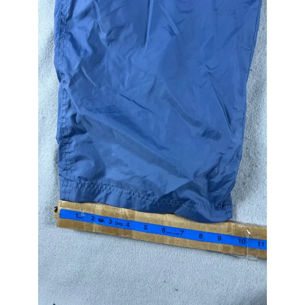 Vintage Reebok Track Pants Men L Blue Relaxed Softshell Warm Up Wind Pants Retro